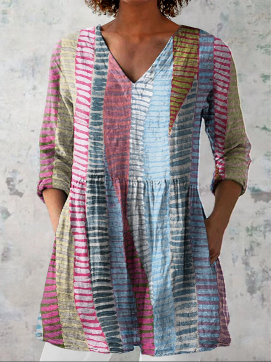 Anais | Long Blouse with V-Neck