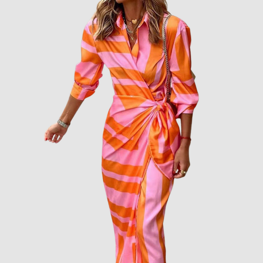 Cecilia Elegant Striped Dress