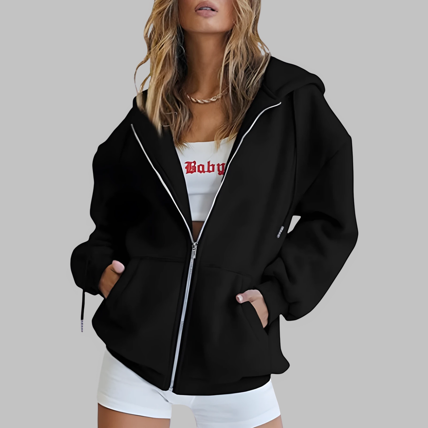 LILMA™ - Classic Zip Up Oversized Hooded Jacket