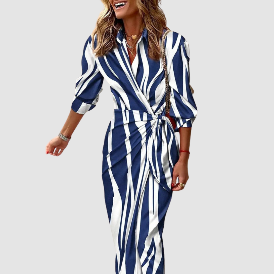Cecilia Elegant Striped Dress