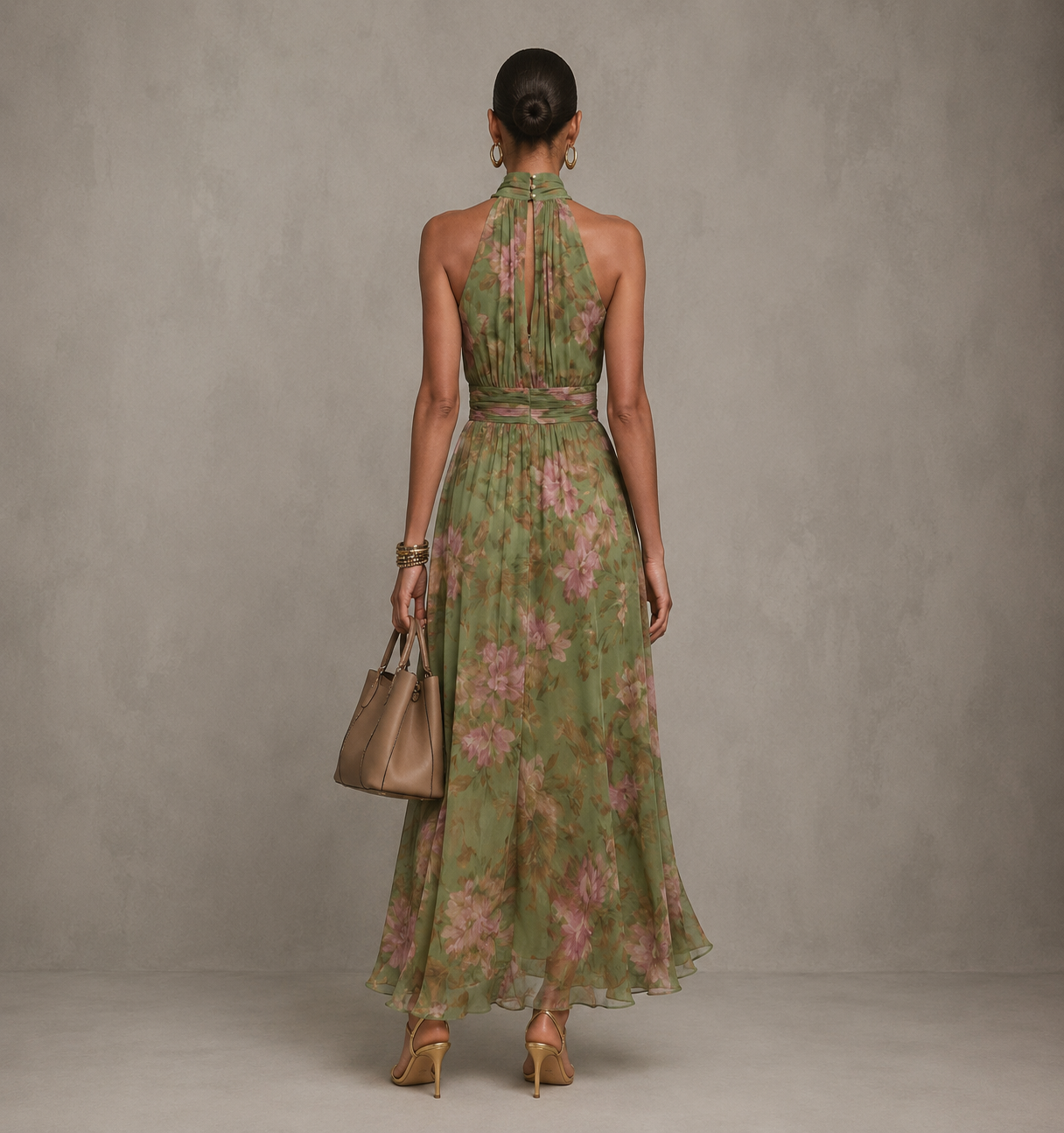 Mirelle™ Gathered Halter Midi Dress