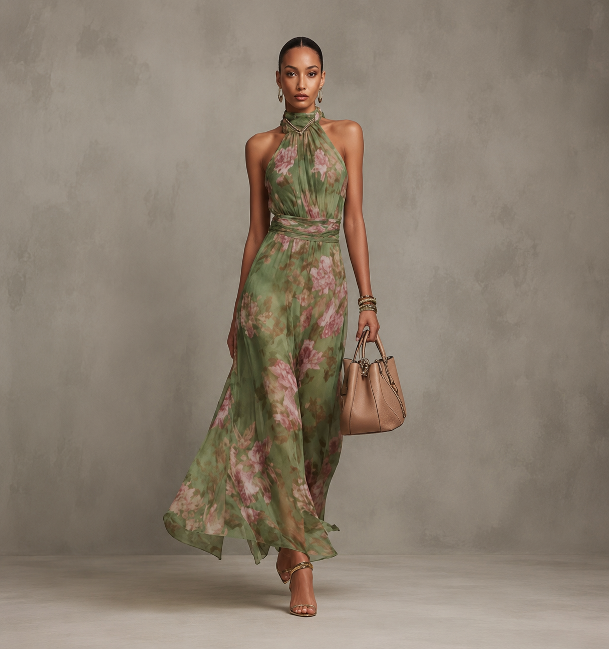 Mirelle™ Gathered Halter Midi Dress